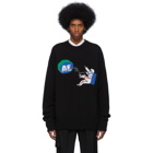 ADER error Black Wool Avity Crewneck Sweater