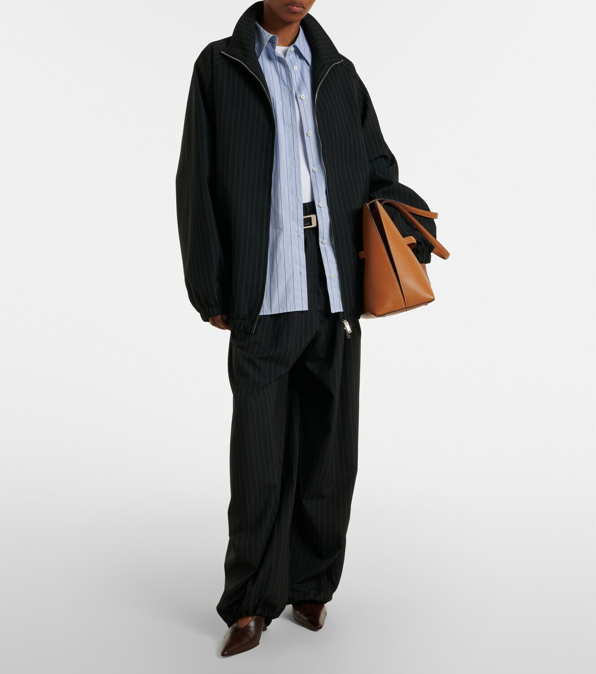 The Frankie Shop Baxter oversized pinstripe blouson jacket