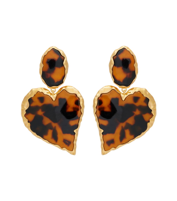 Photo: Oscar de la Renta Heart embellished clip-on earrings