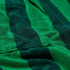 Tekla Fabrics Terry Hooded Bathrobe in Green Block Stripe