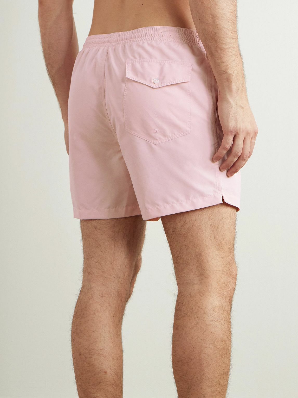 Ralph Lauren Purple label - Straight-Leg Mid-Length Logo-Embroidered Swim Shorts - Pink