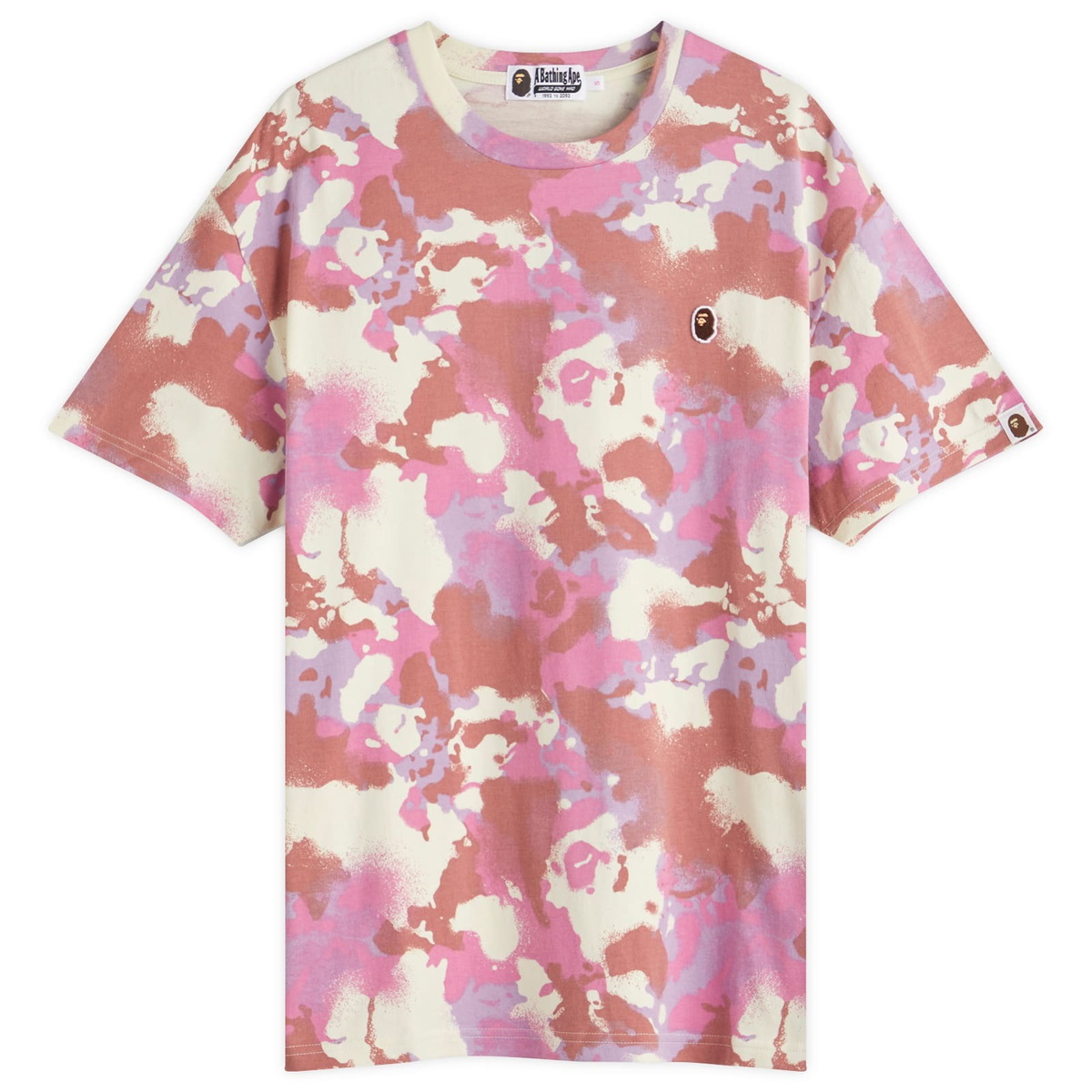 A Bathing Ape Women's Map Camo Oversized T-Shirt in Pink