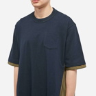 Sacai Men's Sport Mix T-Shirt in Navy