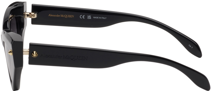 Alexander McQueen Black Cat-Eye Sunglasses