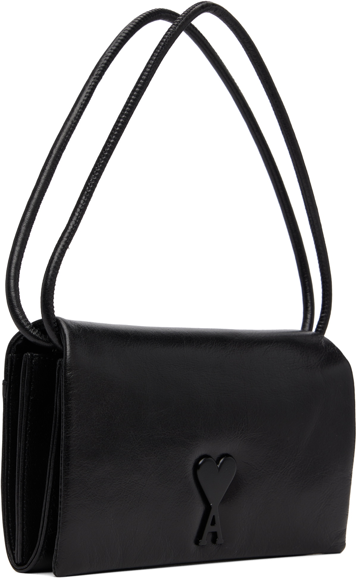 AMI Paris Black Voulez-Vous Wallet On Strap Bag