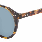 Garrett Leight Royce Sunglasses in Dark Tortoise/Semi Blue Smok