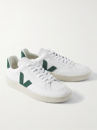 Veja - V-12 Suede-Trimmed Leather Sneakers - White
