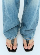 TOTEME Belted Croco Flip-Flop Heels