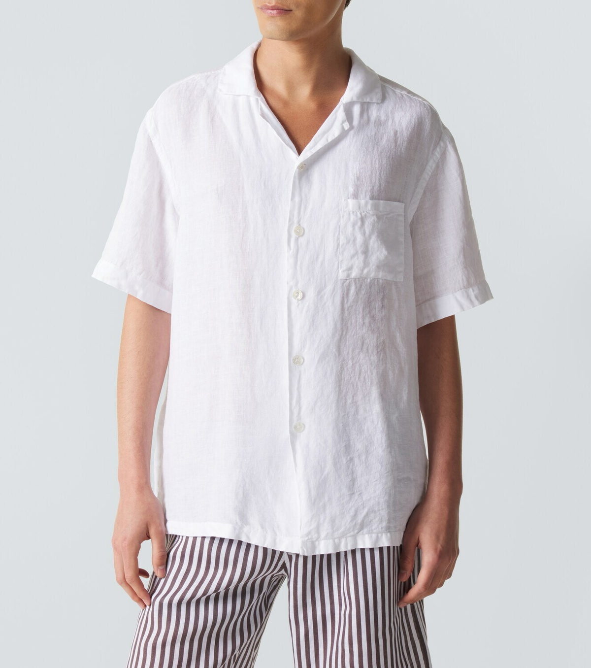 Fedeli Linen bowling shirt