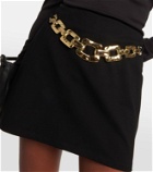 Staud Ursula chain-belted cady miniskirt