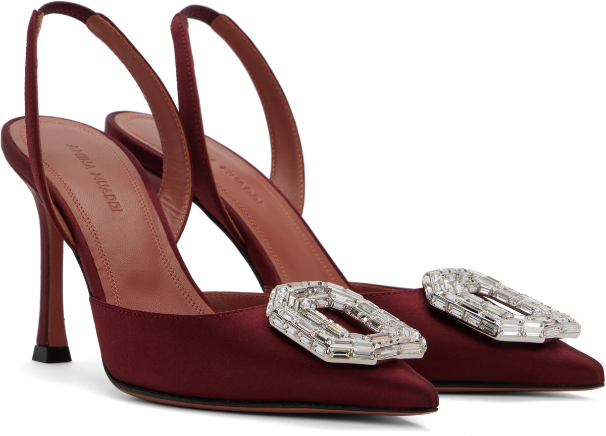 パンプス AMINA MUADDI SHOES (CAMELIASLING90 ELEBLUWHT) Amina Muaddi | Camelia sling 90 light green satin pumps