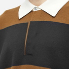 Studio Nicholson Men's Tarak Rugby Knit in Peat/Black Stripe