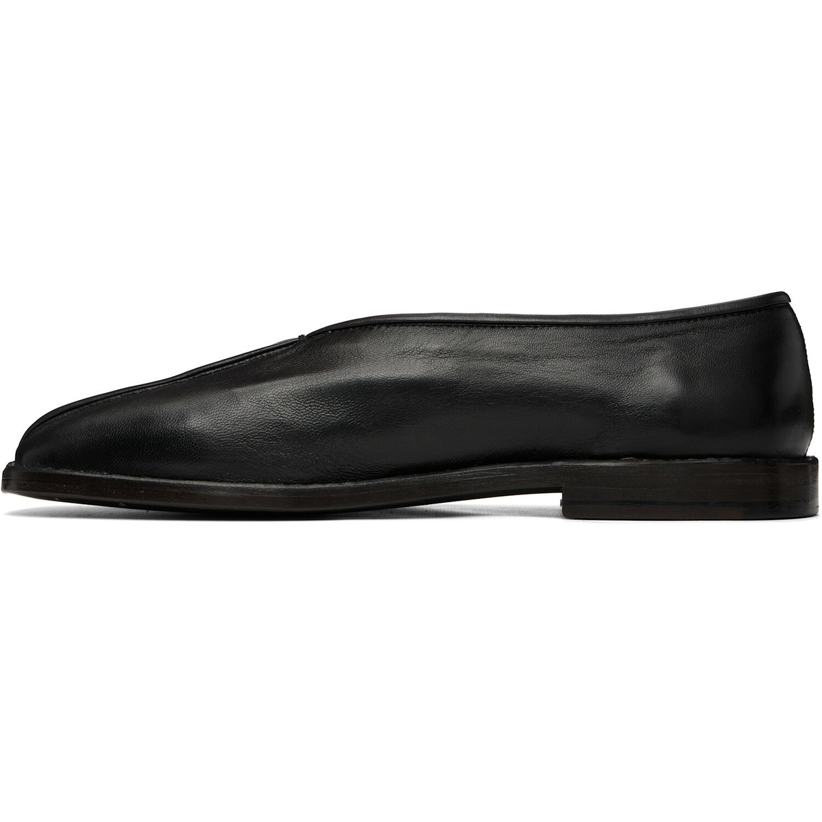 LEMAIRE Black Flat Piped Slippers
