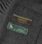 Gucci - Fringed Mélange Wool and Cashmere-Blend Scarf - Gray