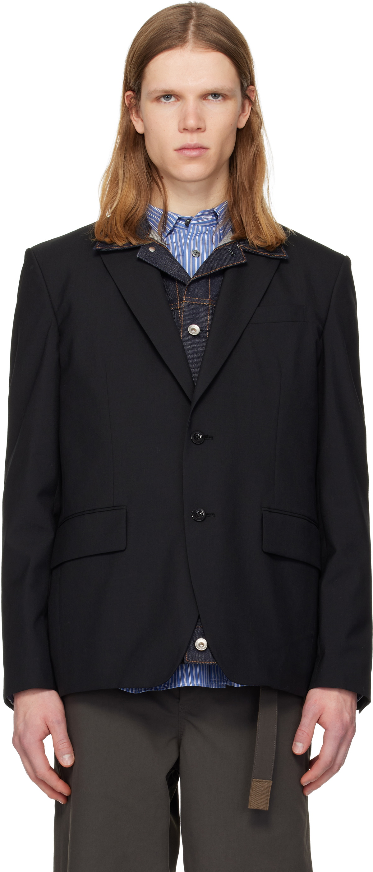 sacai Black Schott Edition Leather Jacket Sacai