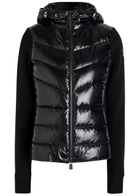 Moncler Logo-appliquéd Quilted Shell and Fleece Cardigan Black