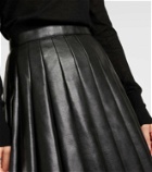 Junya Watanabe Pleated faux leather midi skirt