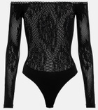 The Attico - Lace off-shoulder bodysuit
