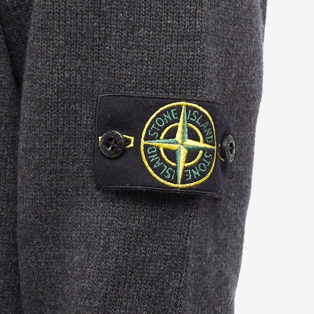 Stone Island Men's Reverse Seam Lambswool Crew Knit In Charcoal Stone 