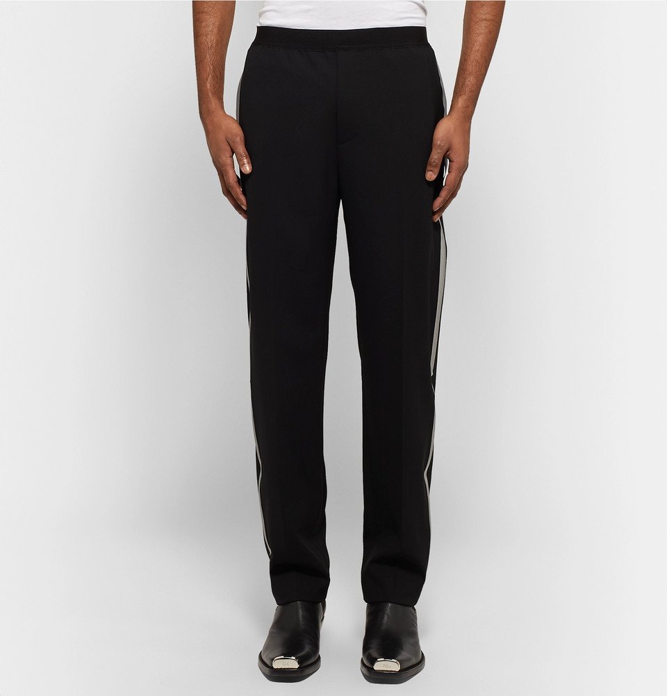 Helmut Lang - Reflective-Trimmed Stretch-Wool Trousers - Men - Black