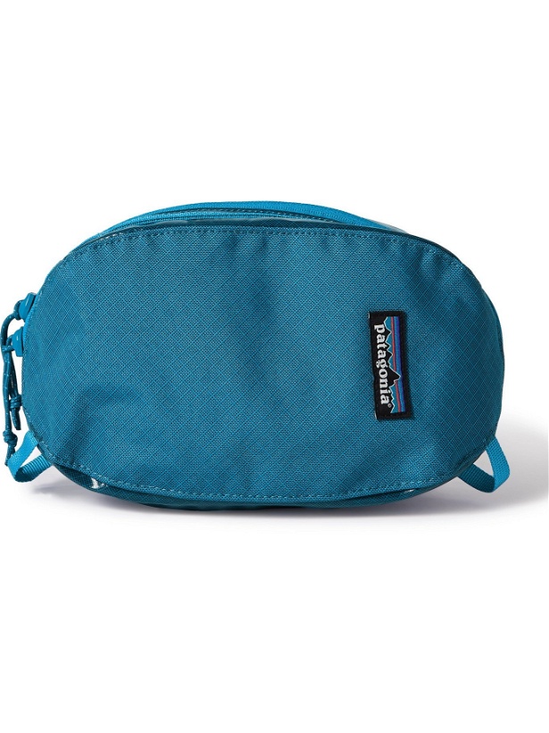 Photo: PATAGONIA - Black Hole 3L Logo-Print Coated-Ripstop Packing Cube - Blue