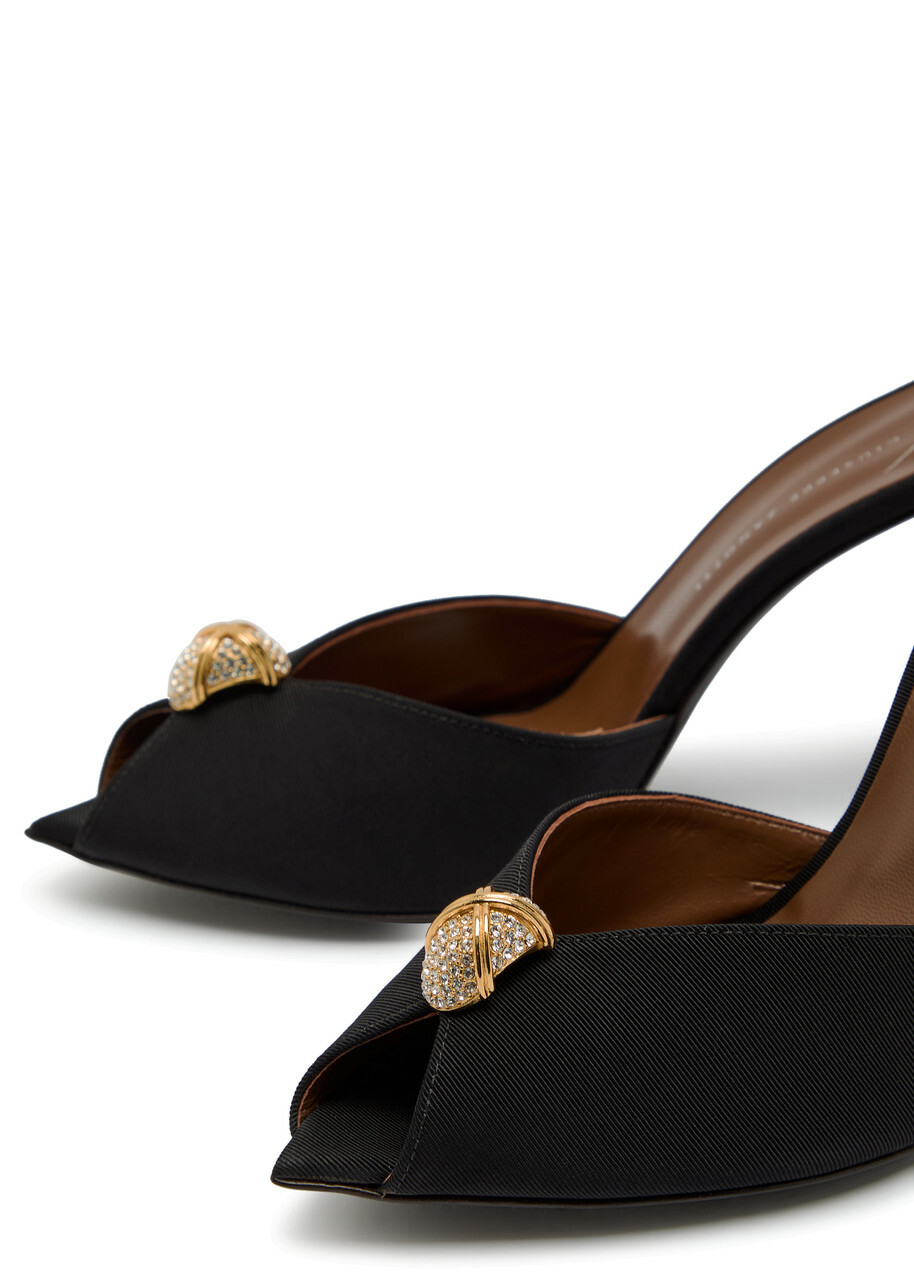 Giuseppe Zanotti Intriigo Cocktail 90 Embellished Faille Mules Black