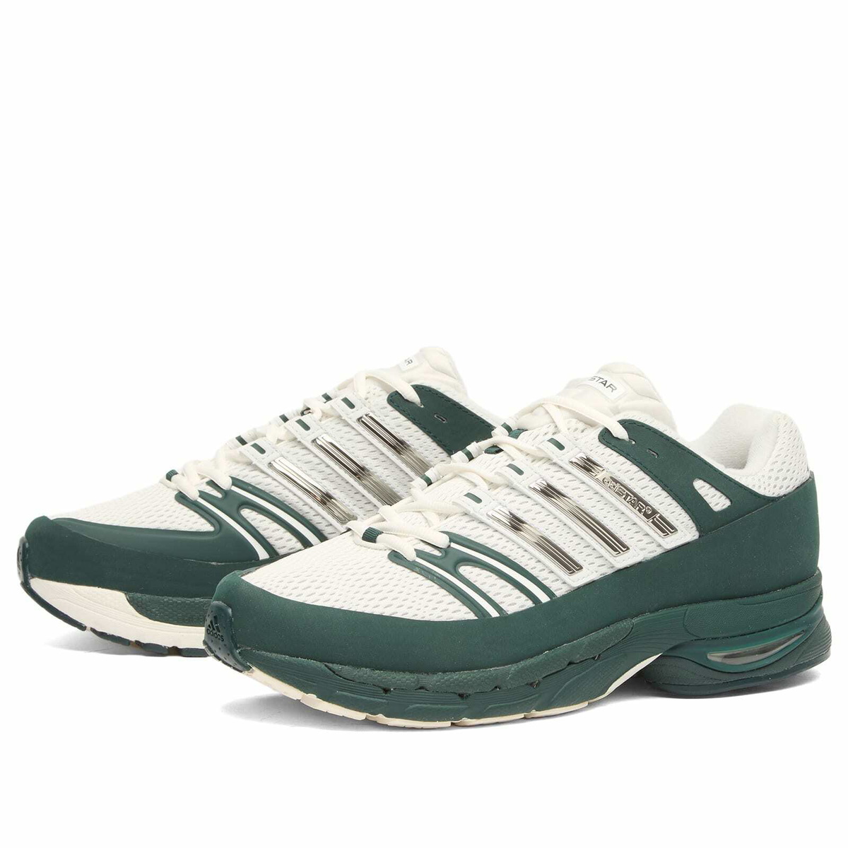 END. x adidas Adistar Control 5 in Auroa Ivy/Crystal White