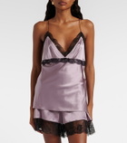 Nina Ricci Lace-trimmed silk-blend satin camisole