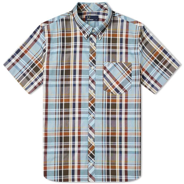 Photo: Fred Perry Madras Check Button Down Shirt Sky