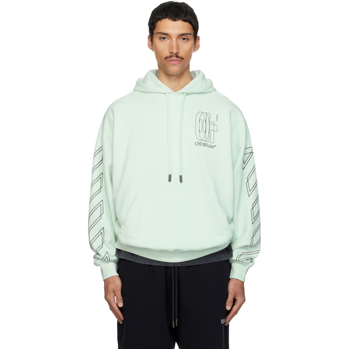 Photo: Off-White Blue Big Double Arrow Skate Hoodie