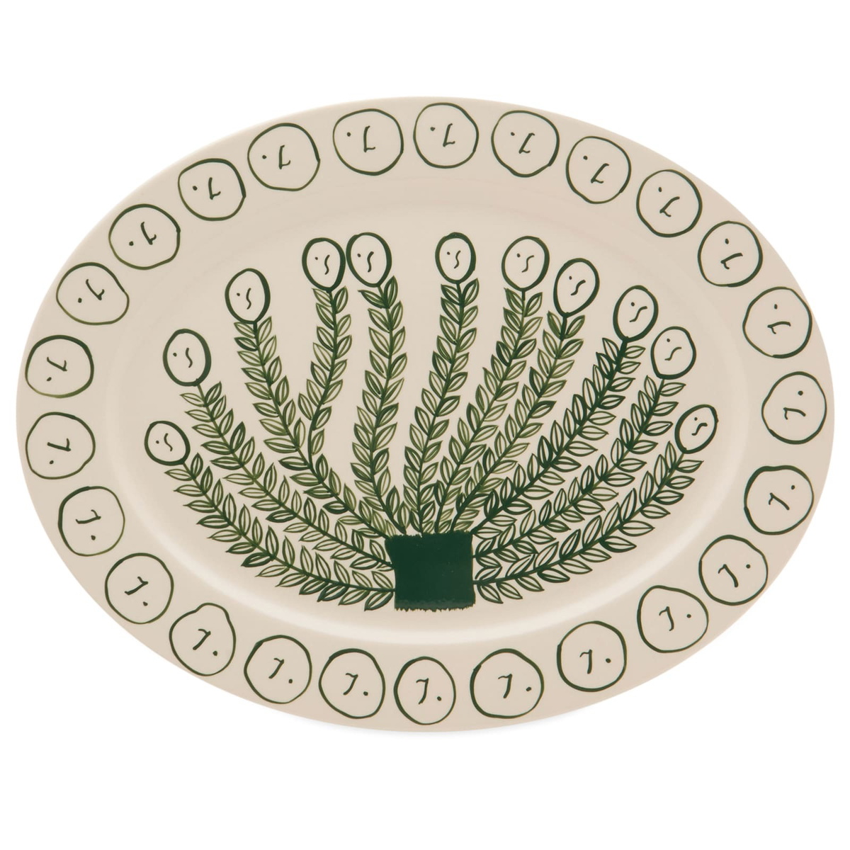 HAY x Emma Kohlmann La Pittura Oval Serving Platter in Olive Grove 