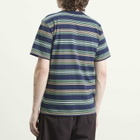 Armor-Lux Men's Multi Stripe T-Shirt in Marine Deep/Ivy/Treehouse /
