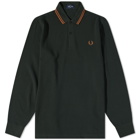 Fred Perry Authentic Men's Long Sleeve Twin Tipped Polo Shirt in Night Green