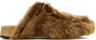 Dries Van Noten Tan Shearling Clogs
