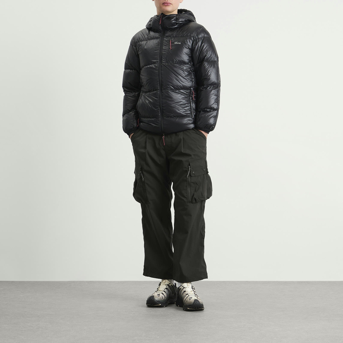 NANGA Men's Hinoc Ripstop Field Cargo Trousers in Black