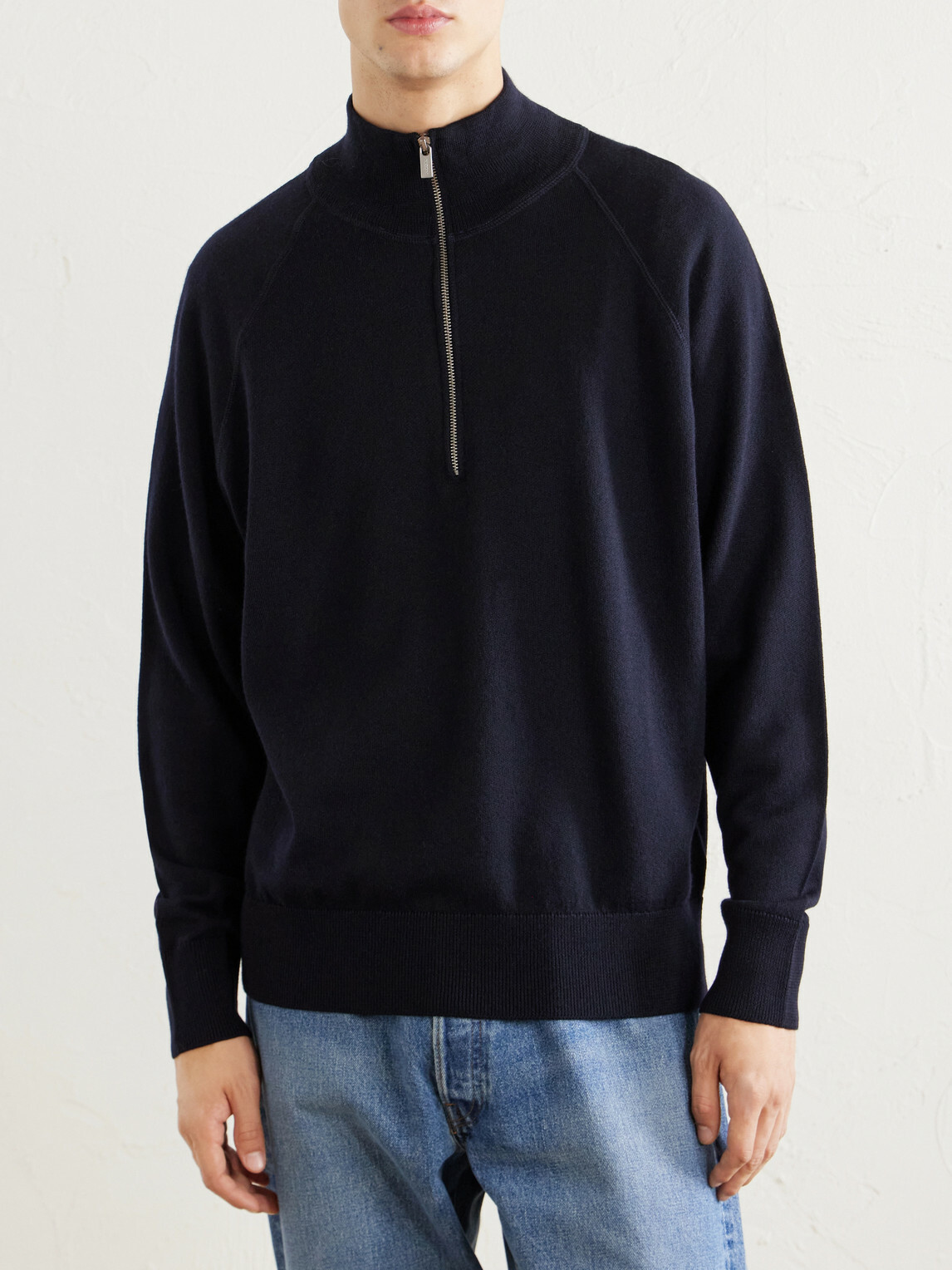 Barena - Merino Wool Half-Zip Sweater - Blue