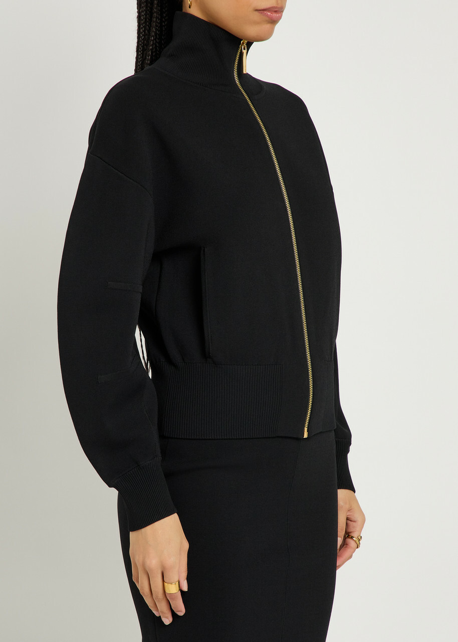 Joseph Sable Milano-knit Bomber Jacket Black