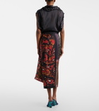 Dries Van Noten Scarfy printed silk wrap skirt