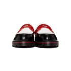 Christian Louboutin Black and White Monocroc Flat Loafers