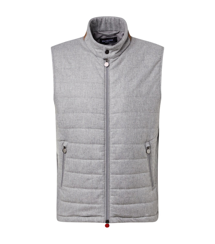 Photo: Kiton Suede-trimmed cashmere-blend vest