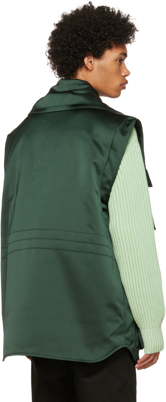 AMI Alexandre Mattiussi Green Polyester Vest