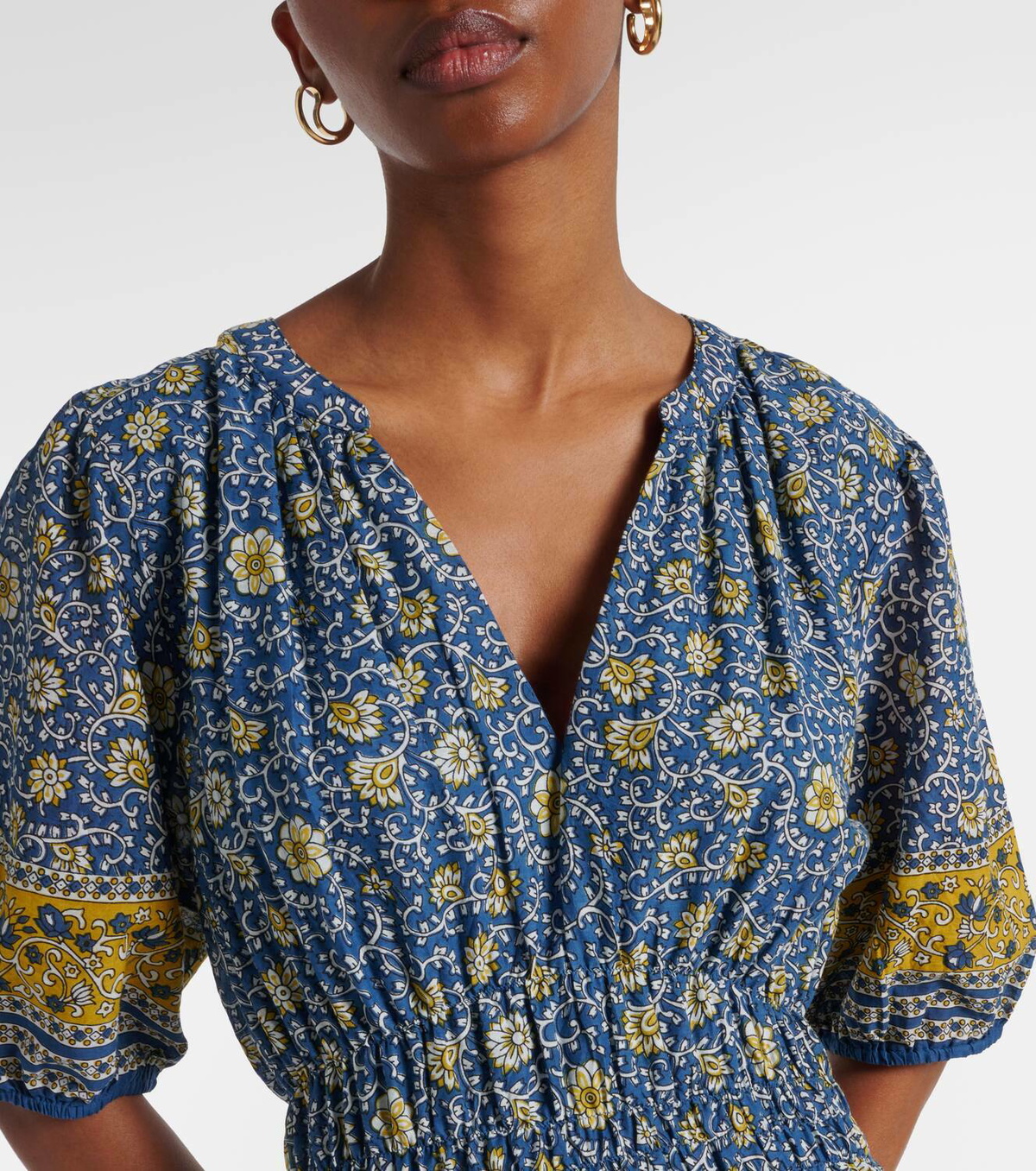 Velvet Natalia floral cotton maxi dress