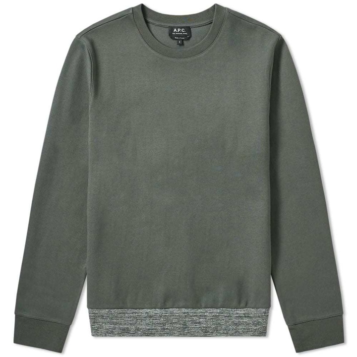 Photo: A.P.C. Jeremy Contrast Hem Sweat Khaki