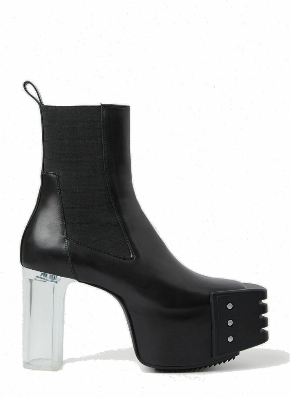 Photo: Grilled Platform Heeled Boots in Black