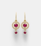 Ileana Makri Orbit 18kt gold drop earrings with rubies and diamonds