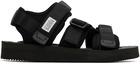 Suicoke Black KISEE-V Sandals