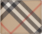 Burberry Beige Check Slim Bifold Wallet