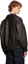 Dunst Brown Oversized Vintage Leather Jacket