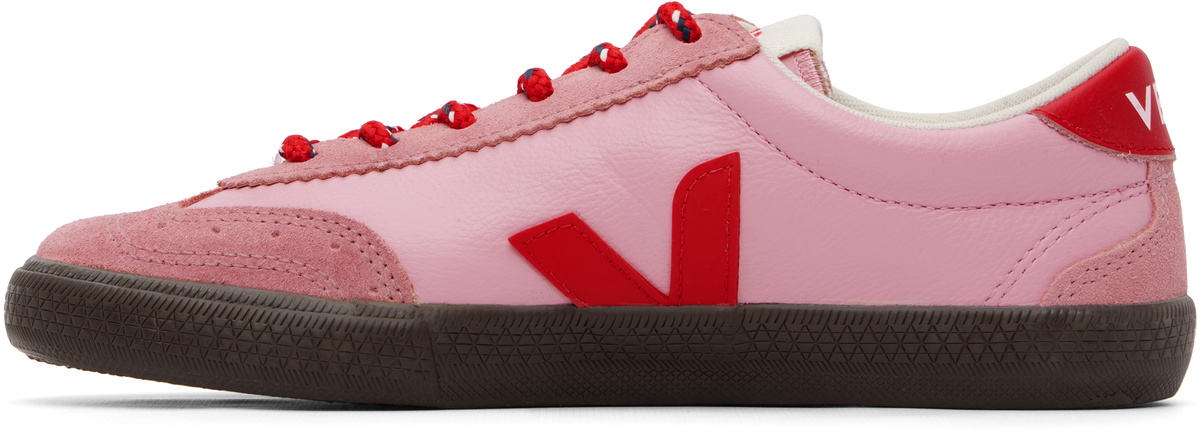 VEJA Pink Volley Leather Sneakers