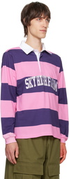 Sky High Farm Workwear Pink & Purple 'SHF' Rugby Polo